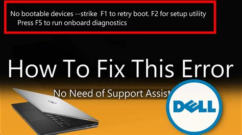 supportassist no bootable devices found